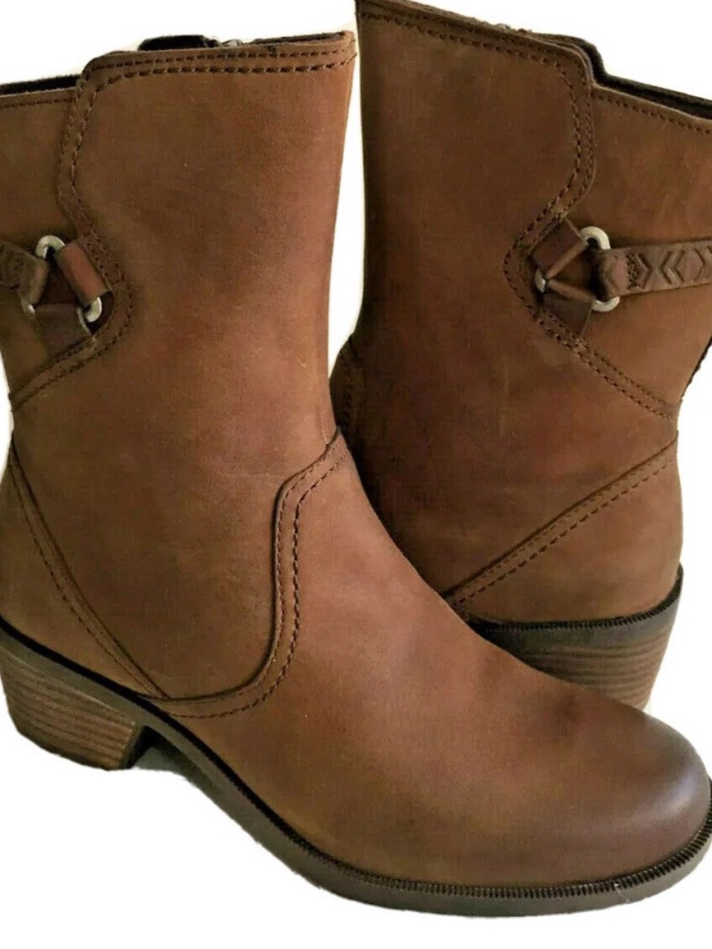 TEVA WOMEN FOXY MID LEATHER BROWN WATERPROOF BOOT